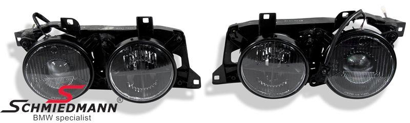 Depo smoked Euro smiley/crosshair headlights