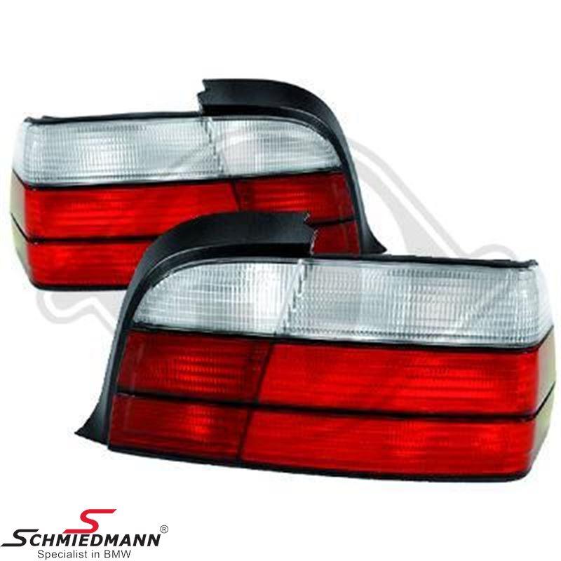 Euro tail lights with white turn signal lens for coupé and convertible models — view 1