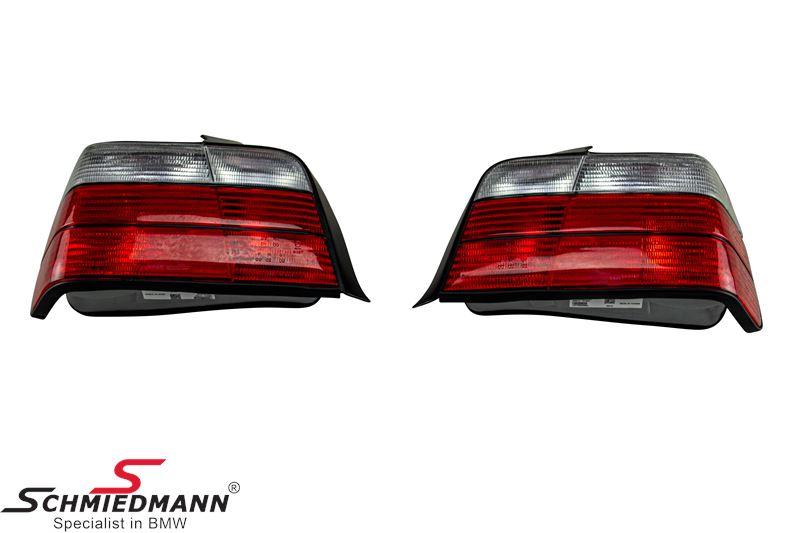Euro tail lights with white turn signal lens for sedan and touring models — view 1