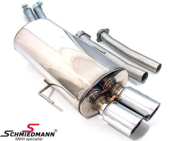 Schmiedmann twin-pipe muffler for M50, S50, M52, S52 engines (North American version)