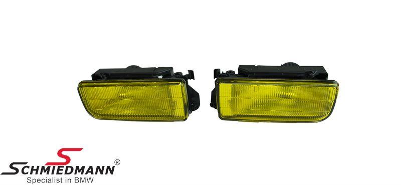 Yellow fog lights with glass diffractive lens — view 1